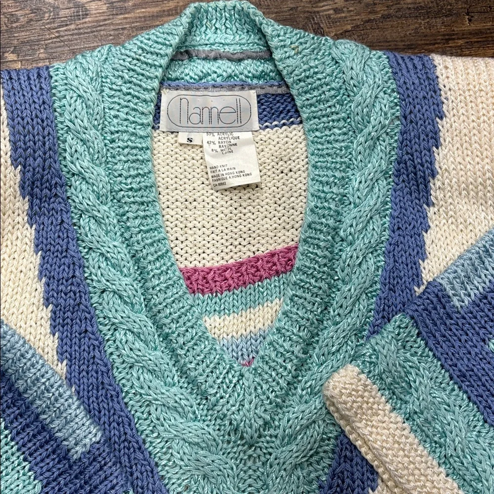 Vintage V-Neck 3/4 Sleeve Sweater - Picture 4 of 5